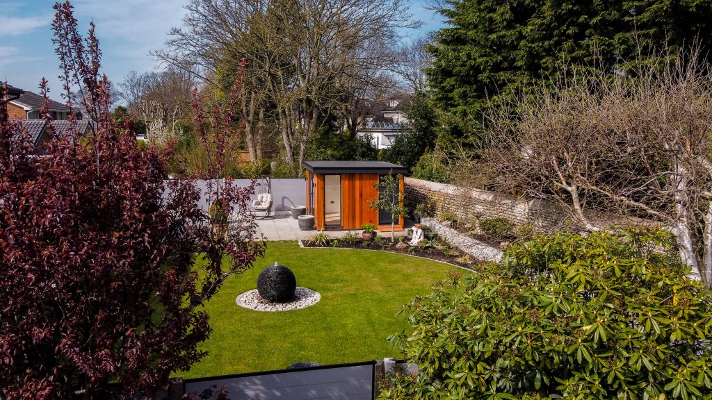 Lytham Exteriors 1-16 drone shot of garden room