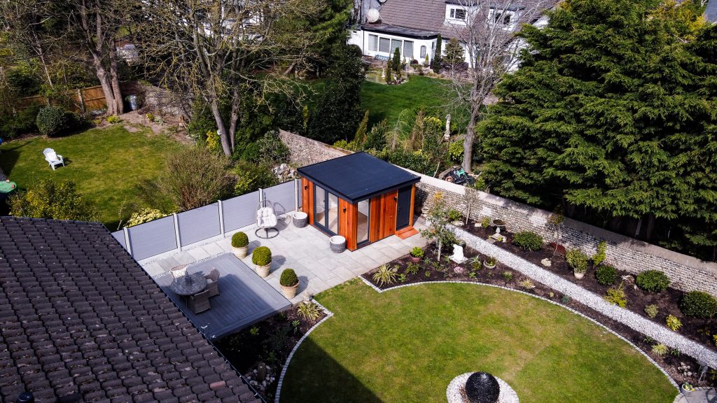 Lytham Exteriors 1-18 drone shot of garden room