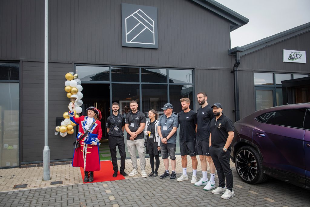 Team and guests outside the Lytham Exterior Spaces showroom